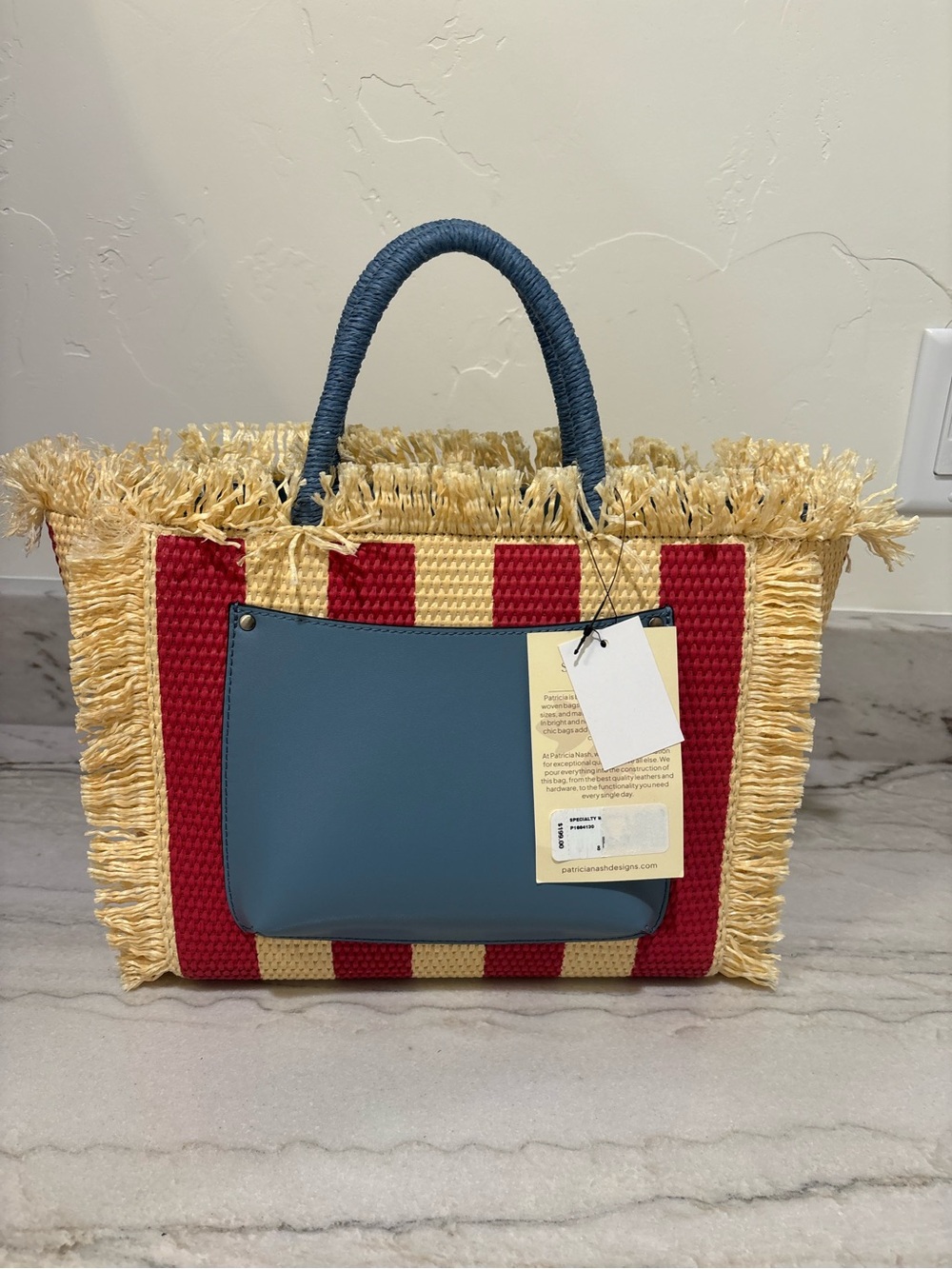 Patricia Nash Memories of Greece Straw Tote Bag - Picture 4 of 6